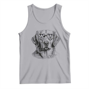 Funny Golden Retirever Dog Mom Tank Top Heart Shaped Sunglasses TS11 Athletic Heather Print Your Wear