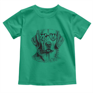 Funny Golden Retirever Dog Mom Toddler T Shirt Heart Shaped Sunglasses TS11 Irish Green Print Your Wear