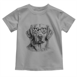 Funny Golden Retirever Dog Mom Toddler T Shirt Heart Shaped Sunglasses TS11 Sport Gray Print Your Wear
