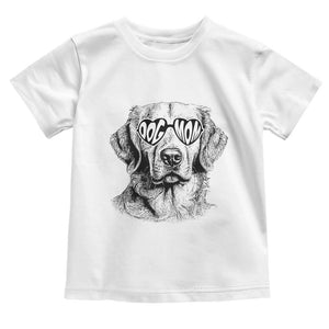 Funny Golden Retirever Dog Mom Toddler T Shirt Heart Shaped Sunglasses TS11 White Print Your Wear