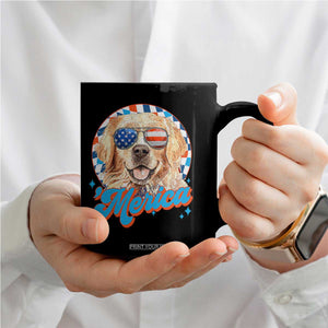 Funny Golden Retriever Merica Coffee Mug 4th of July Dog Mom Dad Patriotic USA Retro 90s TS10 Print Your Wear
