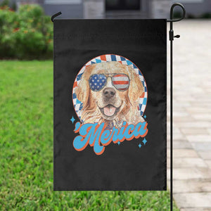 Funny Golden Retriever Merica Garden Flag 4th of July Dog Mom Dad Patriotic USA Retro 90s TS10 Print Your Wear