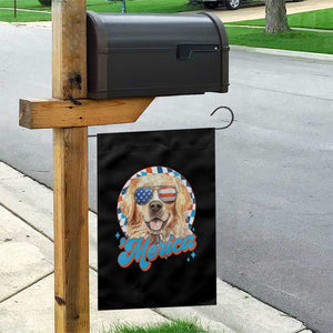 Funny Golden Retriever Merica Garden Flag 4th of July Dog Mom Dad Patriotic USA Retro 90s TS10 Print Your Wear