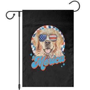 Funny Golden Retriever Merica Garden Flag 4th of July Dog Mom Dad Patriotic USA Retro 90s TS10 Black Print Your Wear