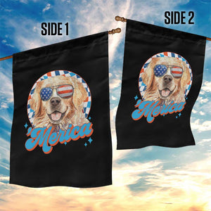 Funny Golden Retriever Merica Garden Flag 4th of July Dog Mom Dad Patriotic USA Retro 90s TS10 Print Your Wear