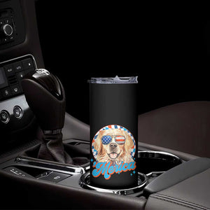 Funny Golden Retriever Merica Skinny Tumbler 4th of July Dog Mom Dad Patriotic USA Retro 90s TS10 Print Your Wear