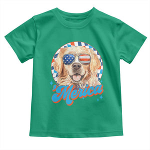 Funny Golden Retriever Merica Toddler T Shirt 4th of July Dog Mom Dad Patriotic USA Retro 90s TS10 Irish Green Print Your Wear