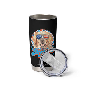 Funny Golden Retriever Merica Tumbler Cup 4th of July Dog Mom Dad Patriotic USA Retro 90s TS10 Print Your Wear