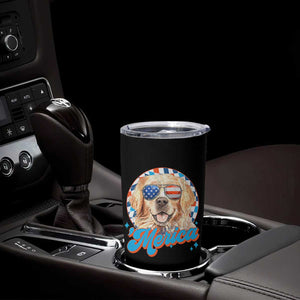 Funny Golden Retriever Merica Tumbler Cup 4th of July Dog Mom Dad Patriotic USA Retro 90s TS10 Print Your Wear
