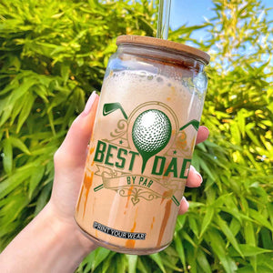 Funny Golfing Dad Glass Can Best Dad By Par Fathers Day TS11 Print Your Wear