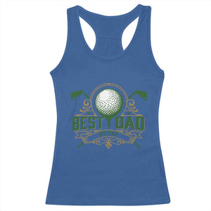 Funny Golfing Dad Racerback Tank Top Best Dad By Par Fathers Day TS11 Royal Blue Print Your Wear