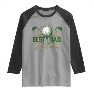 Funny Golfing Dad Raglan Shirt Best Dad By Par Fathers Day TS11 Sport Gray Black Print Your Wear