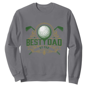 Funny Golfing Dad Sweatshirt Best Dad By Par Fathers Day TS11 Charcoal Print Your Wear