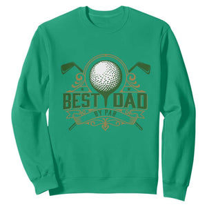Funny Golfing Dad Sweatshirt Best Dad By Par Fathers Day TS11 Irish Green Print Your Wear