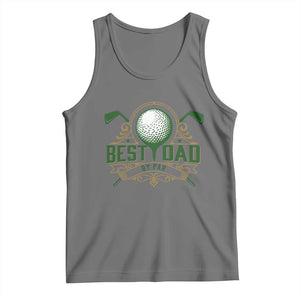 Funny Golfing Dad Tank Top Best Dad By Par Fathers Day TS11 Black Heather Print Your Wear