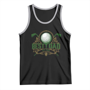Funny Golfing Dad Tank Top Best Dad By Par Fathers Day TS11 Black Athletic Heather Print Your Wear