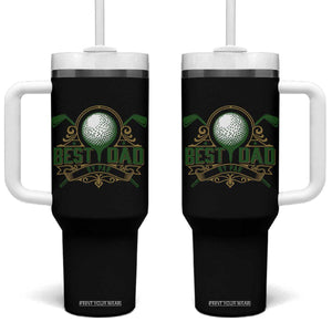 Funny Golfing Dad Tumbler With Handle Best Dad By Par Fathers Day TS11 One Size: 40 oz Black Print Your Wear