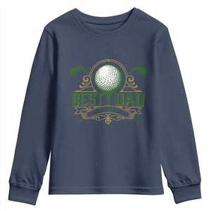 Funny Golfing Dad Youth Sweatshirt Best Dad By Par Fathers Day TS11 Navy Print Your Wear