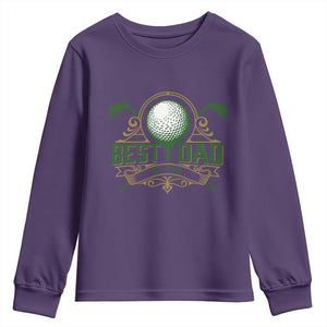Funny Golfing Dad Youth Sweatshirt Best Dad By Par Fathers Day TS11 Purple Print Your Wear