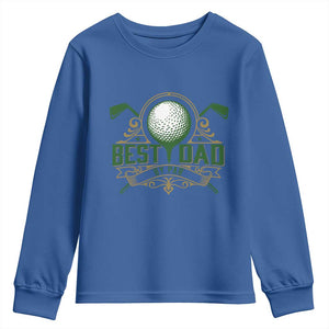 Funny Golfing Dad Youth Sweatshirt Best Dad By Par Fathers Day TS11 Royal Blue Print Your Wear