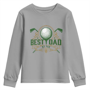 Funny Golfing Dad Youth Sweatshirt Best Dad By Par Fathers Day TS11 Sport Gray Print Your Wear