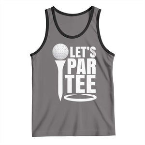 Funny Golfing Tank Top Let's Par Tee Fathers Day Golfer Gift Dad Grandpa TS10 Deep Heather Black Print Your Wear