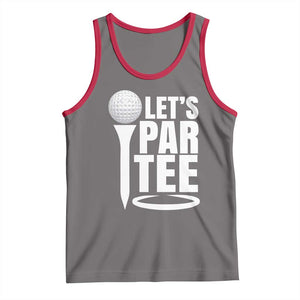 Funny Golfing Tank Top Let's Par Tee Fathers Day Golfer Gift Dad Grandpa TS10 Deep Heather Red Print Your Wear