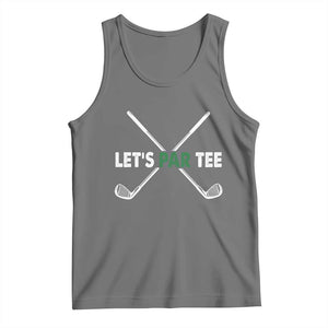 Funny Golfing Tank Top Let's Par Tee Golf Player Golfer Dad Grandpa TS10 Black Heather Print Your Wear