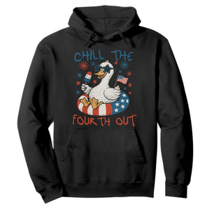 Funny Goose 4th of July Hoodie Chill the Fourth Out Patriotic Humor with Summer Vibes TS02 Black Print Your Wear