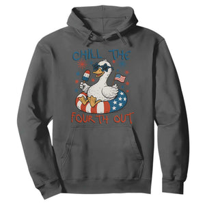 Funny Goose 4th of July Hoodie Chill the Fourth Out Patriotic Humor with Summer Vibes TS02 Dark Heather Print Your Wear
