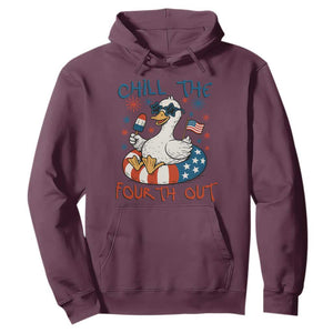 Funny Goose 4th of July Hoodie Chill the Fourth Out Patriotic Humor with Summer Vibes TS02 Maroon Print Your Wear