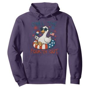 Funny Goose 4th of July Hoodie Chill the Fourth Out Patriotic Humor with Summer Vibes TS02 Purple Print Your Wear