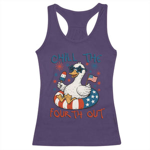Funny Goose 4th of July Racerback Tank Top Chill the Fourth Out Patriotic Humor with Summer Vibes TS02 Purple Print Your Wear