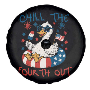 Funny Goose 4th of July Spare Tire Cover Chill the Fourth Out Patriotic Humor with Summer Vibes TS02 Print Your Wear
