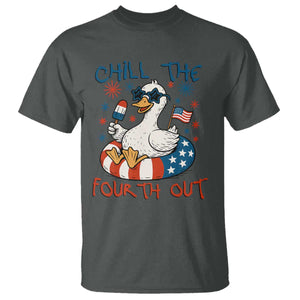Funny Goose 4th of July T Shirt Chill the Fourth Out Patriotic Humor with Summer Vibes TS02 Dark Heather Print Your Wear