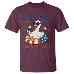 Funny Goose 4th of July T Shirt Chill the Fourth Out Patriotic Humor with Summer Vibes TS02 Maroon Print Your Wear