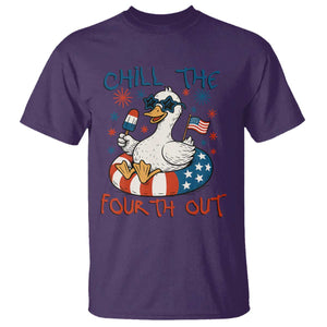 Funny Goose 4th of July T Shirt Chill the Fourth Out Patriotic Humor with Summer Vibes TS02 Purple Print Your Wear