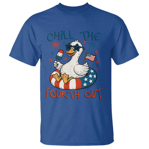 Funny Goose 4th of July T Shirt Chill the Fourth Out Patriotic Humor with Summer Vibes TS02 Royal Blue Print Your Wear