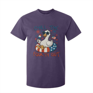 Funny Goose 4th of July T Shirt For Kid Chill the Fourth Out Patriotic Humor with Summer Vibes TS02 Purple Print Your Wear