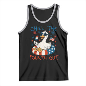 Funny Goose 4th of July Tank Top Chill the Fourth Out Patriotic Humor with Summer Vibes TS02 Black Athletic Heather Print Your Wear