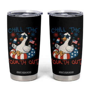 Funny Goose 4th of July Tumbler Cup Chill the Fourth Out Patriotic Humor with Summer Vibes TS02 Black Print Your Wear