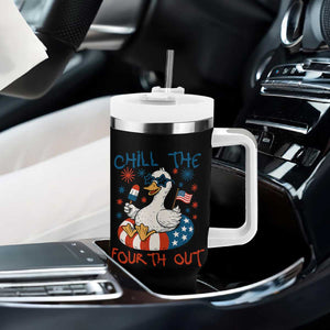 Funny Goose 4th of July Tumbler With Handle Chill the Fourth Out Patriotic Humor with Summer Vibes TS02 Print Your Wear