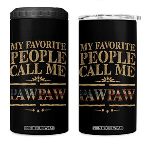 Funny Grandpa 4 in 1 Can Cooler Tumbler My Favorite People Call Me Pop Pop Retro American Flag TS10 One Size: 16 oz Black Print Your Wear