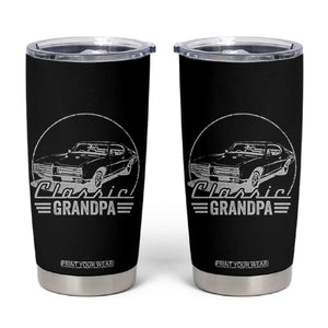 Funny Grandpa Classic Car Graphic Tumbler Cup Father's Day Grandpa Gift TB10 Black Print Your Wear