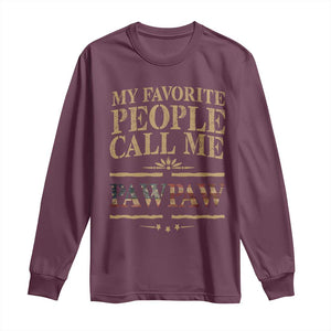 Funny Grandpa Long Sleeve Shirt My Favorite People Call Me Pop Pop Retro American Flag TS10 Maroon Print Your Wear