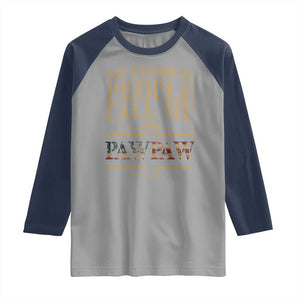 Funny Grandpa Raglan Shirt My Favorite People Call Me Pop Pop Retro American Flag TS10 Sport Gray Navy Print Your Wear