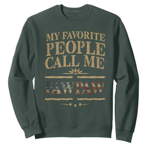 Funny Grandpa Sweatshirt My Favorite People Call Me Pop Pop Retro American Flag TS10 Dark Forest Green Print Your Wear
