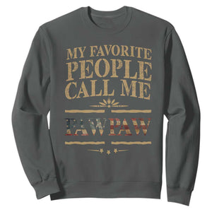 Funny Grandpa Sweatshirt My Favorite People Call Me Pop Pop Retro American Flag TS10 Dark Heather Print Your Wear