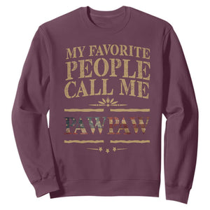 Funny Grandpa Sweatshirt My Favorite People Call Me Pop Pop Retro American Flag TS10 Maroon Print Your Wear