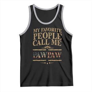 Funny Grandpa Tank Top My Favorite People Call Me Pop Pop Retro American Flag TS10 Black Athletic Heather Print Your Wear